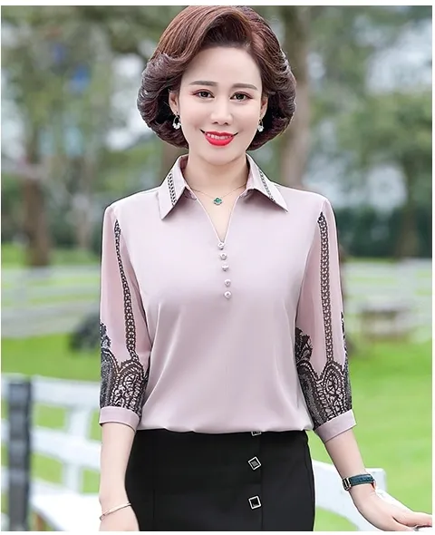 ÁO SƠ MI NỮ TRUNG NIÊN ÁO CHO MẸ