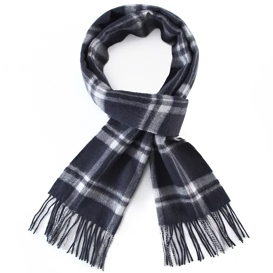 Len mùa đông ấm Nam giới trắng và đen có viền mới Khăn quàng - 