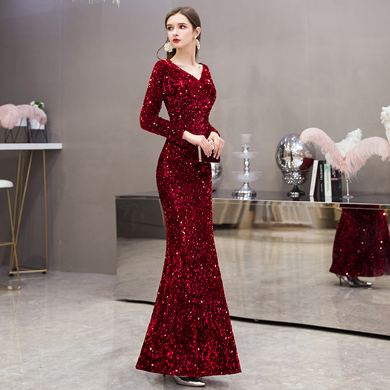 Váy Đầm Liền Thân Dự Tiệc Nữ Dáng Ôm Kiểu Đuôi Cá