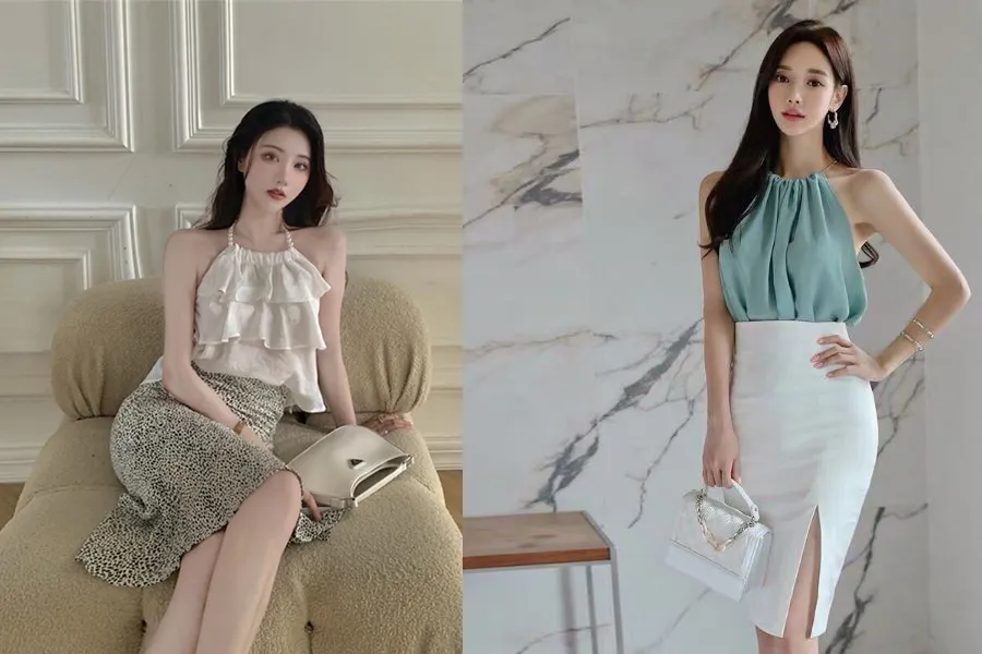 12 cách phối đồ với áo cổ yếm sành điệu và độc đáo cho chị em