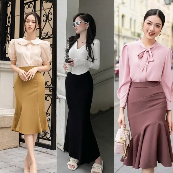 20+ Mẫu váy đuôi cá, chân váy đuôi cá đẹp, thanh lịch và trẻ trung
