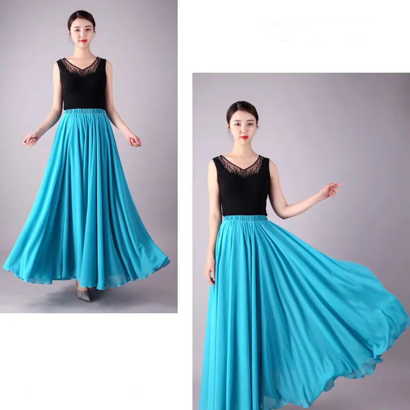 Đầm Voan Dài Múa Bụng Đầm Xòe 720 Độ Đầm Đi Biển Thanh Lịch