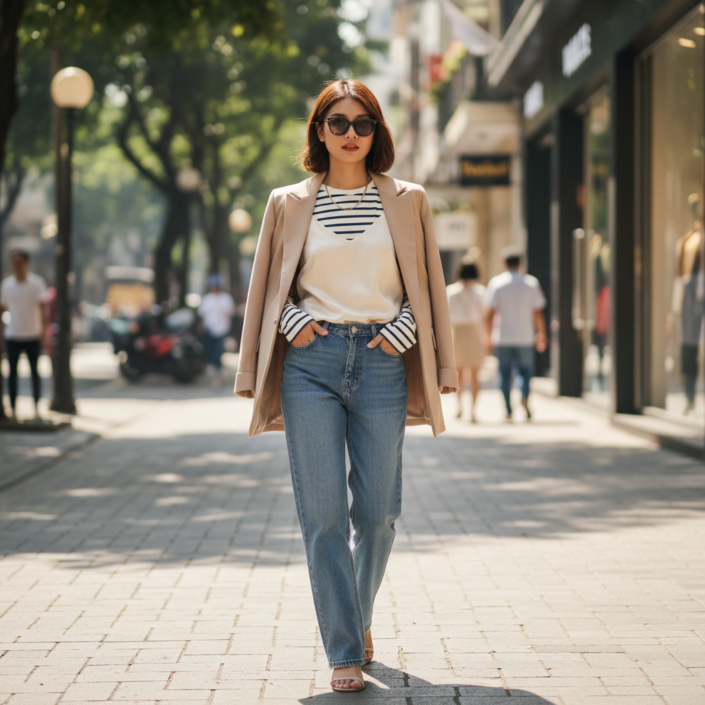 Cách layer áo 2 dây cực chất cho mùa hè và mùa thu