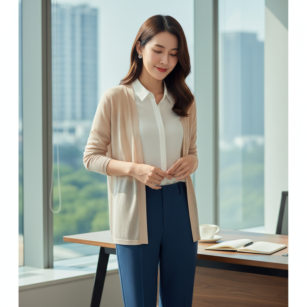 áo cardigan mỏng mặc văn phòng