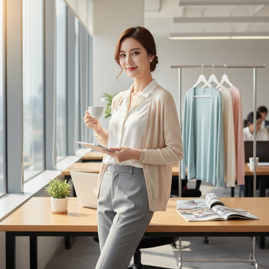 áo cardigan mỏng mặc văn phòng