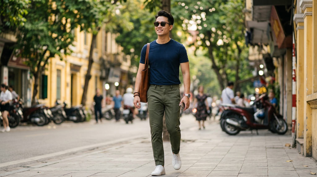 Mẹo phối áo phông nam với phụ kiện để trông nổi bật hơn