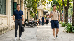 Cách phối áo polo nam với quần tây và quần short cực chuẩn