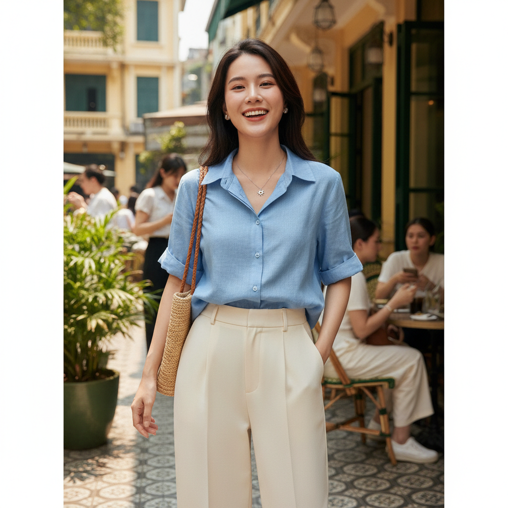 áo sơ mi nữ ngắn tay