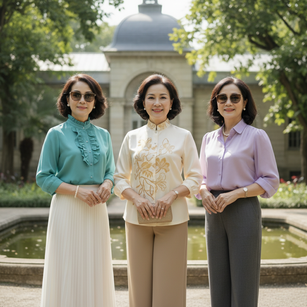 áo sơ mi nữ trung niên