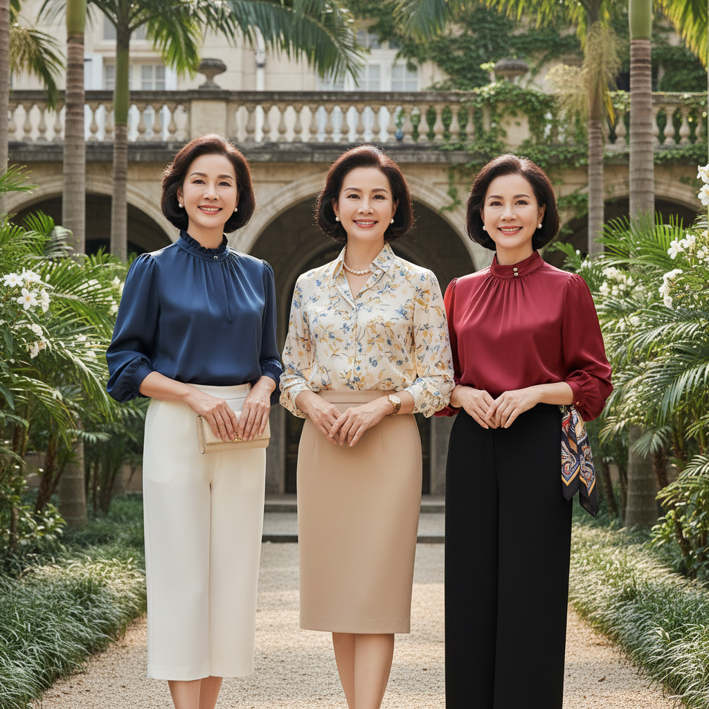 áo sơ mi nữ trung niên