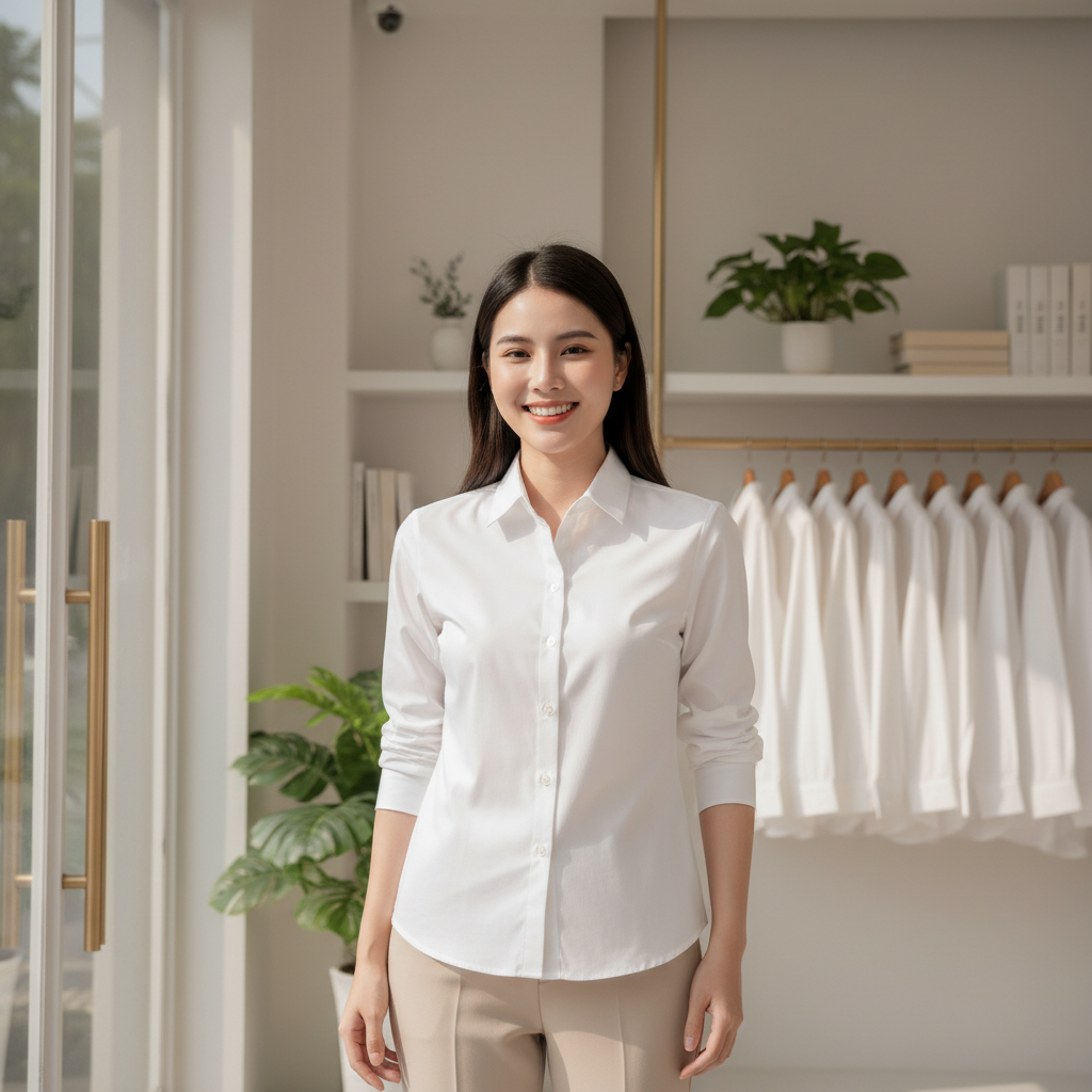 áo sơ mi trắng nữ