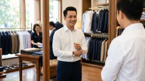 Cách chọn áo sơ mi trắng tay dài chuẩn form cho quý ông