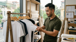 Áo thun nam basic: Cách chọn chất liệu cotton thoáng mát