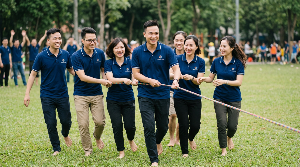 Tại sao áo thun polo đồng phục là lựa chọn số 1 cho team building?