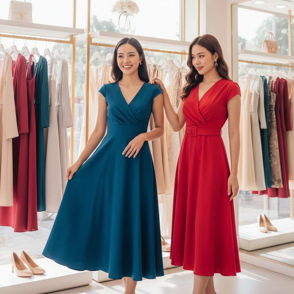 cách chọn đầm phù hợp dáng người