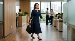 Gợi ý các kiểu đầm công sở cho người mập giúp thon gọn bất ngờ