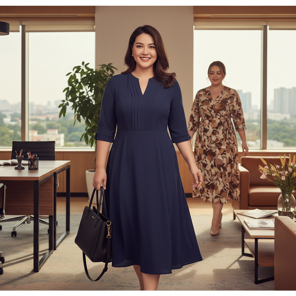 đầm công sở cho người mập