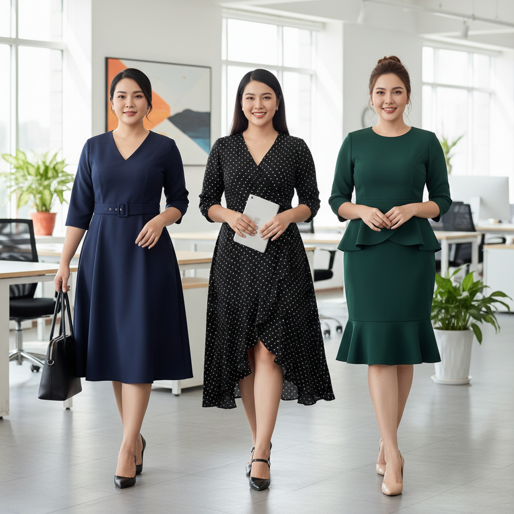 đầm công sở cho người mập