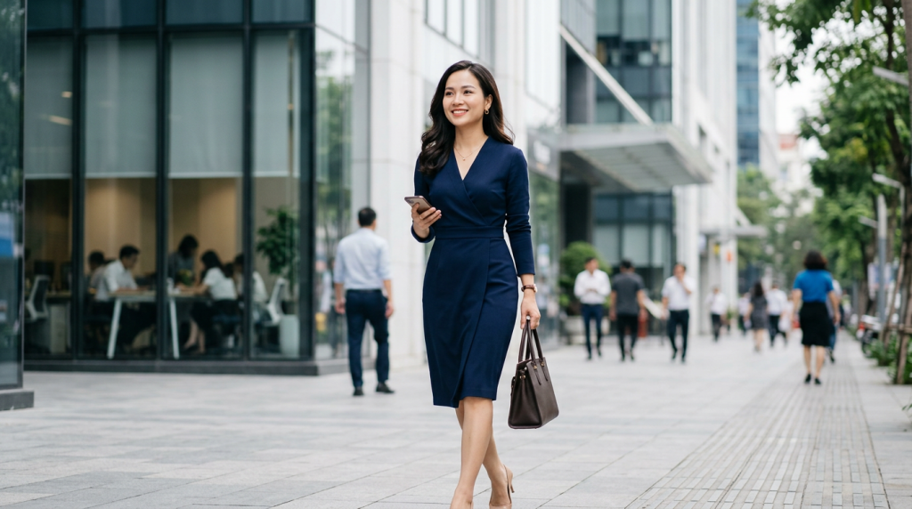 Phong cách thời trang đầm công sở cho tuổi 30 thanh lịch, cuốn hút