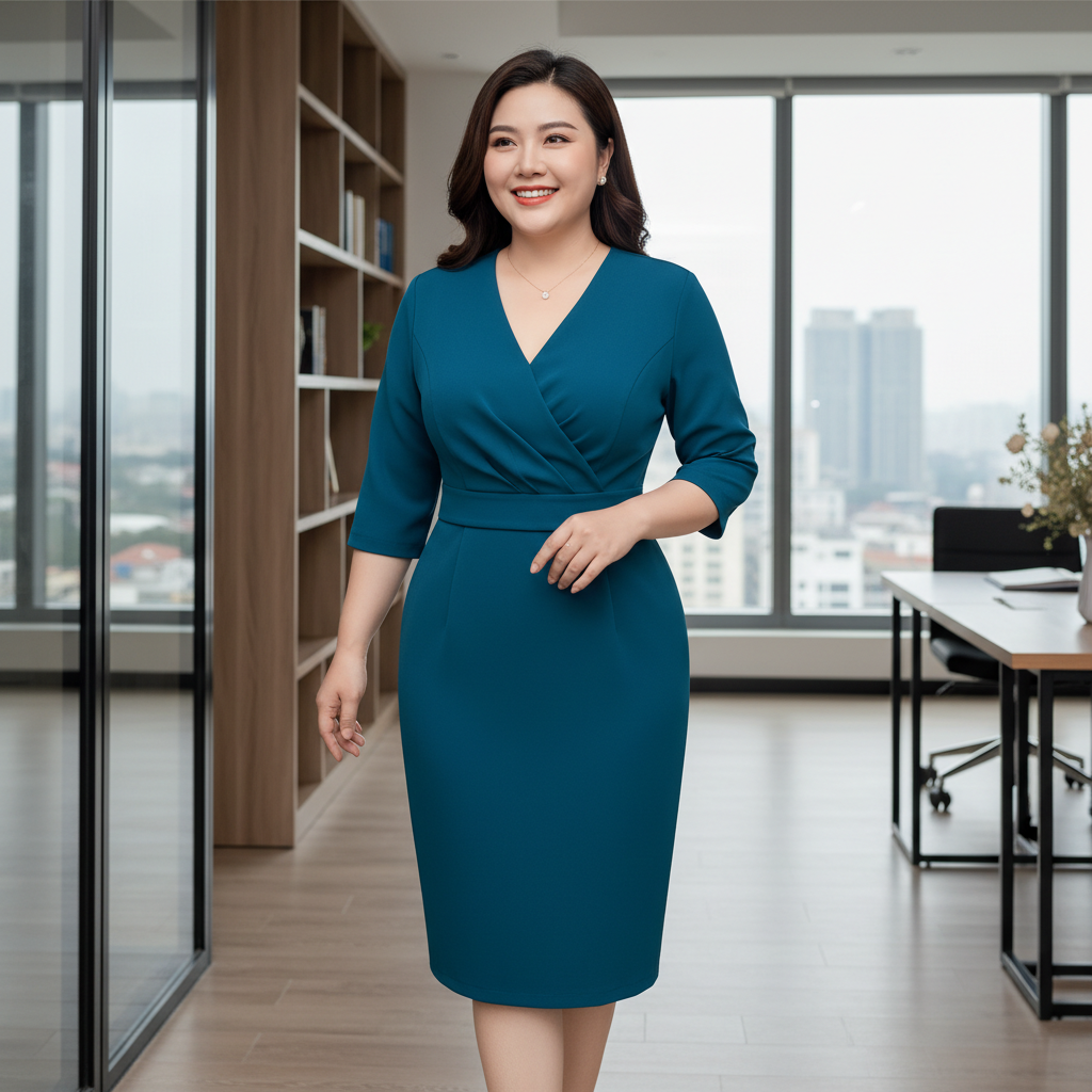 đầm công sở dáng ôm dành cho người mập