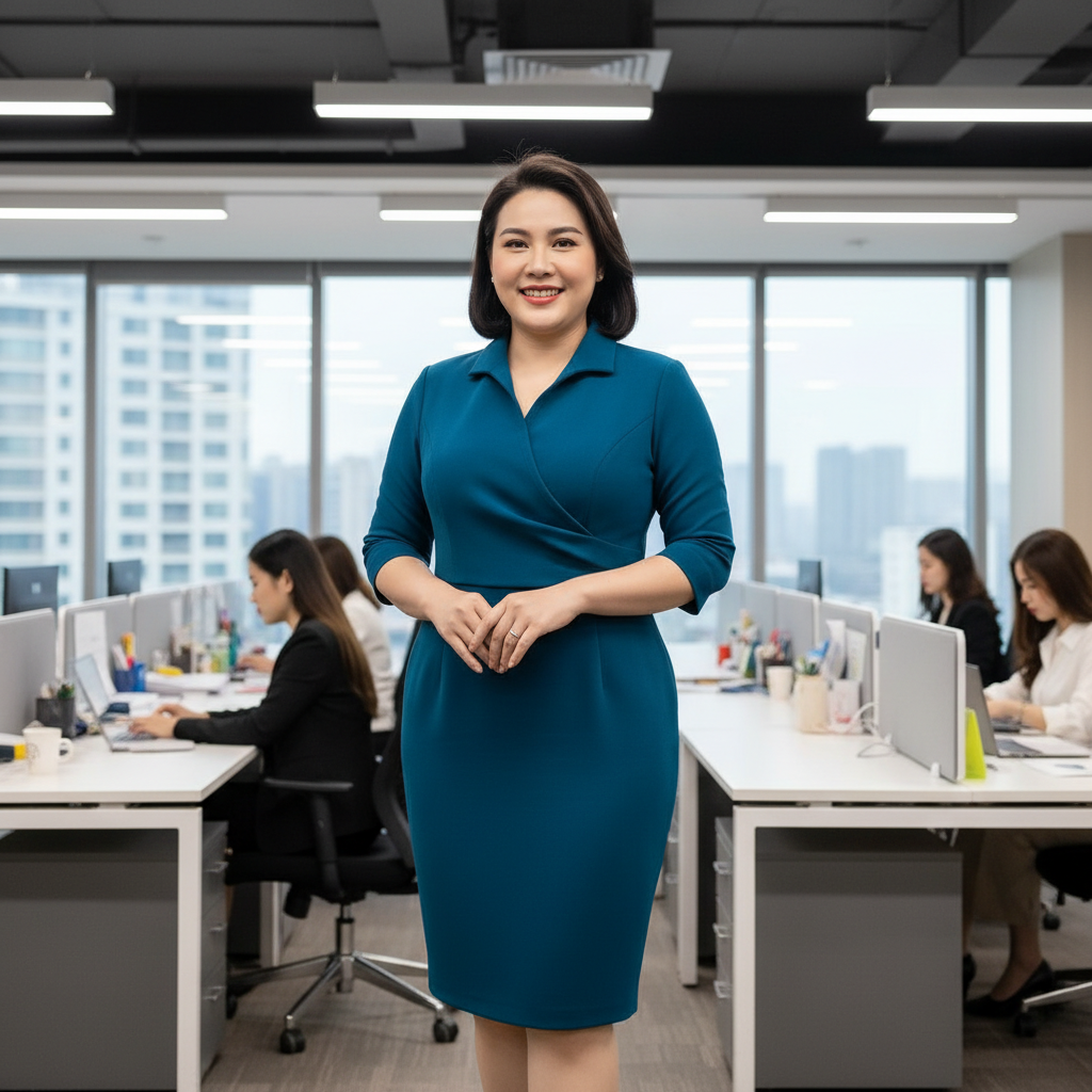 đầm công sở dáng ôm dành cho người mập