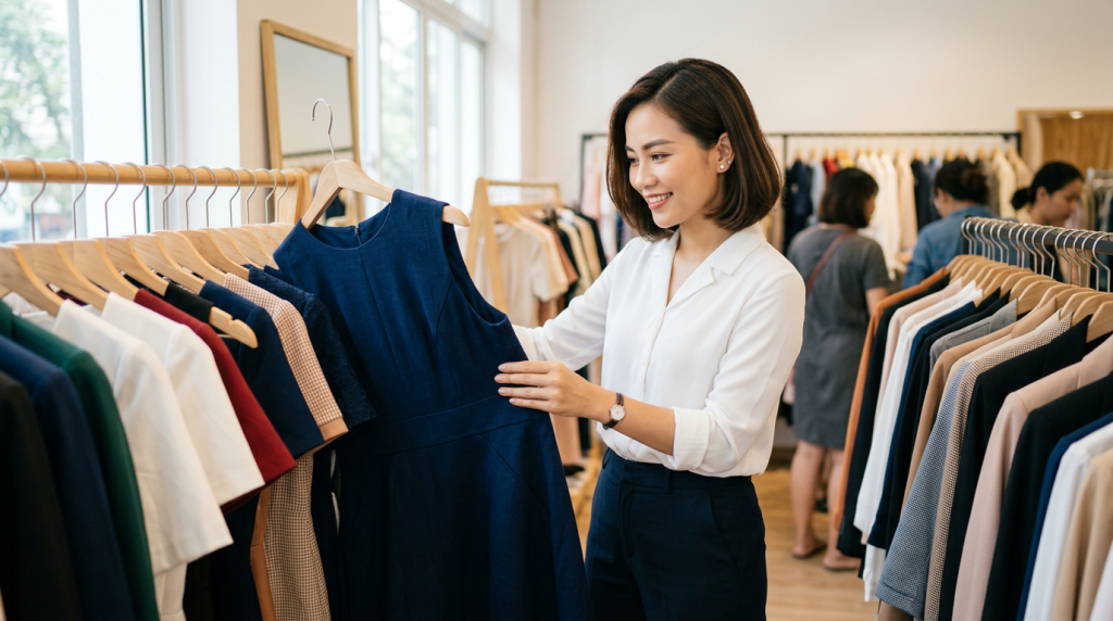 Bí quyết mua đầm công sở giá rẻ nhưng vẫn đảm bảo chất vải đẹp