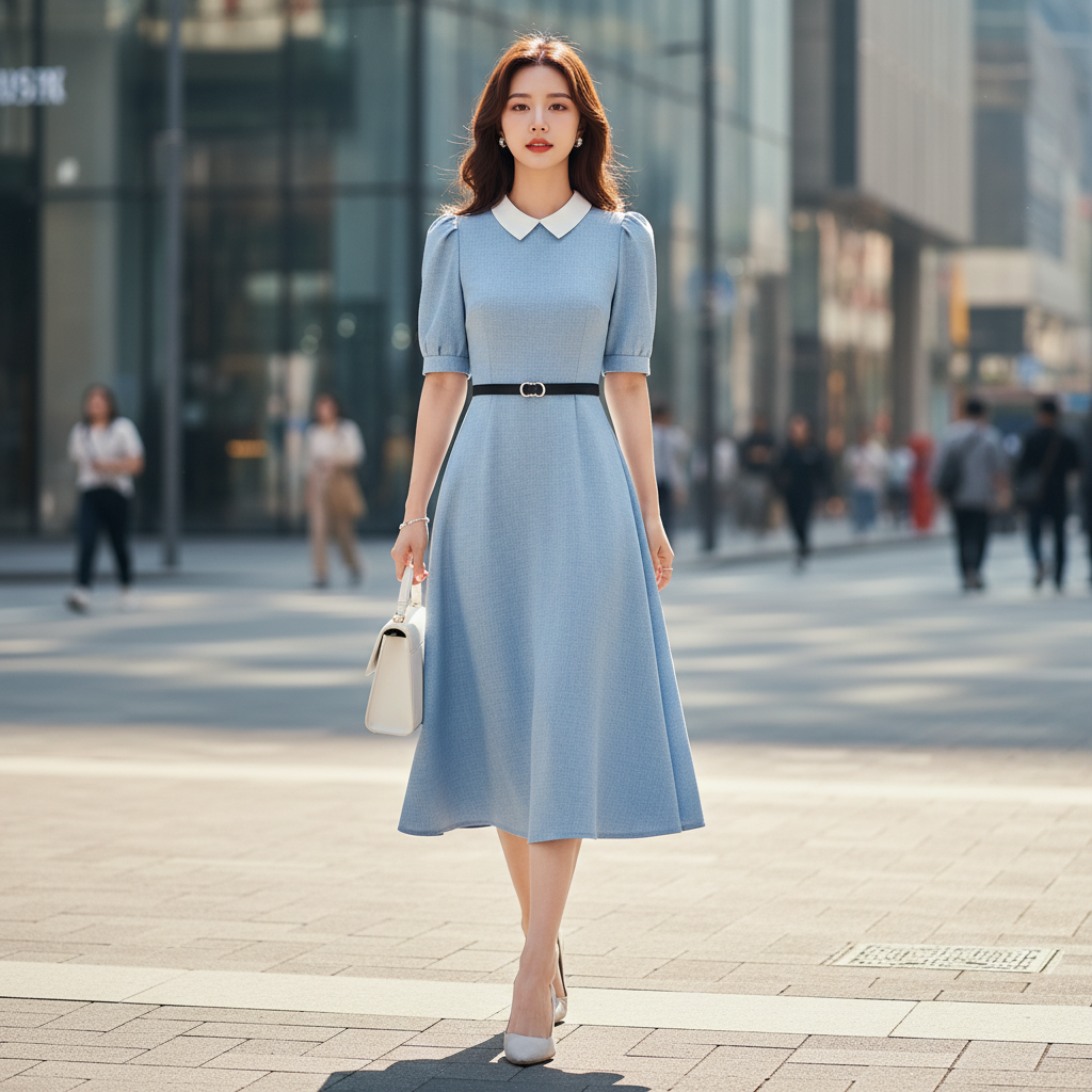 đầm công sở kiểu hàn quốc