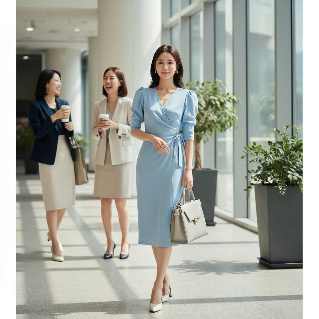 đầm công sở kiểu hàn quốc