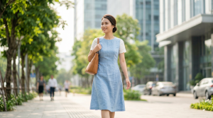 Chất liệu cho đầm công sở thanh lịch mùa hè mát mẻ, thấm mồ hôi