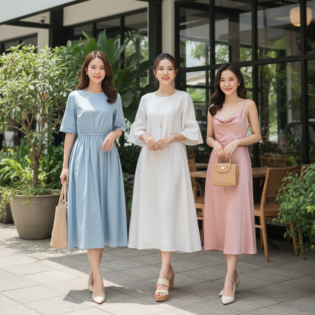 đầm công sở thanh lịch mùa hè