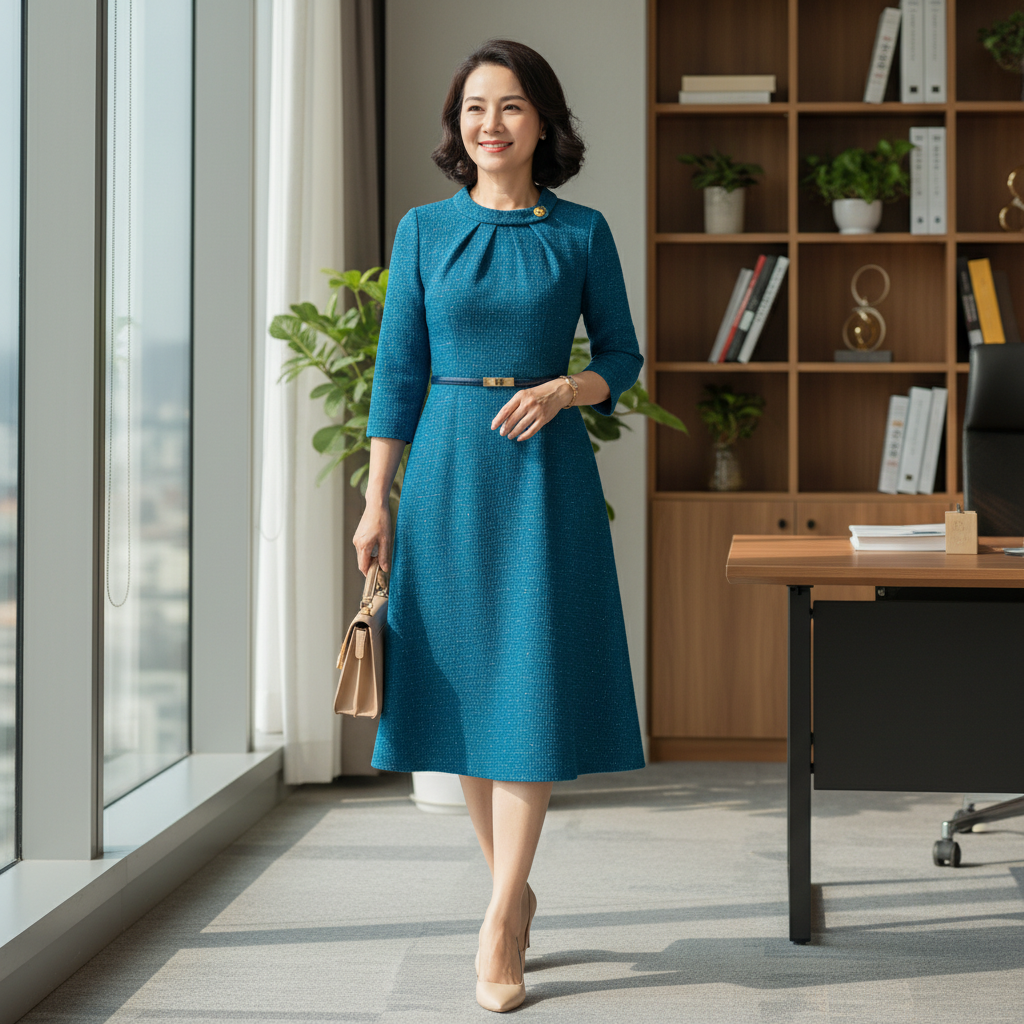 đầm công sở tuổi trung niên