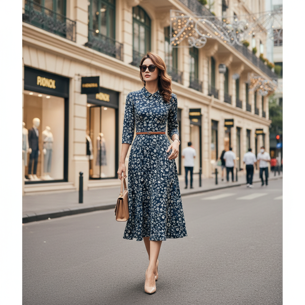 đầm midi công sở đẹp