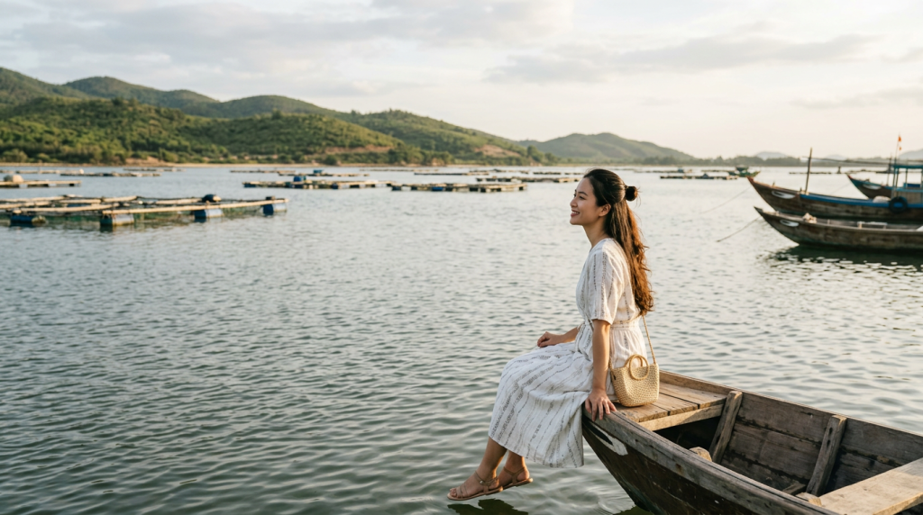 Kinh nghiệm chọn váy áo du lịch và chụp hình tại đầm ô loan Phú Yên