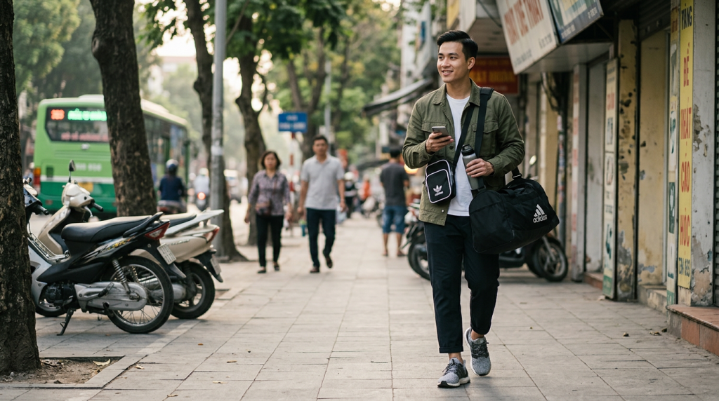 Túi adidas tập gym và dạo phố: Sự bền bỉ và thời thượng