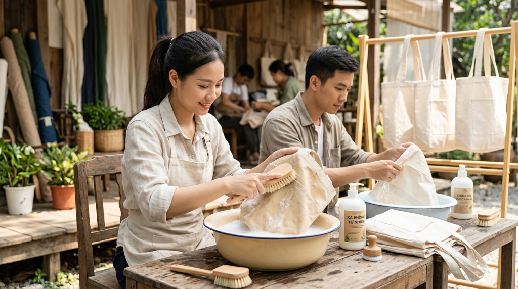 Cách giặt và bảo quản túi canvas luôn sạch mới như lúc đầu