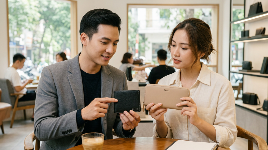 Ví pedro nam nữ: Sự tinh tế trong từng đường kim mũi chỉ